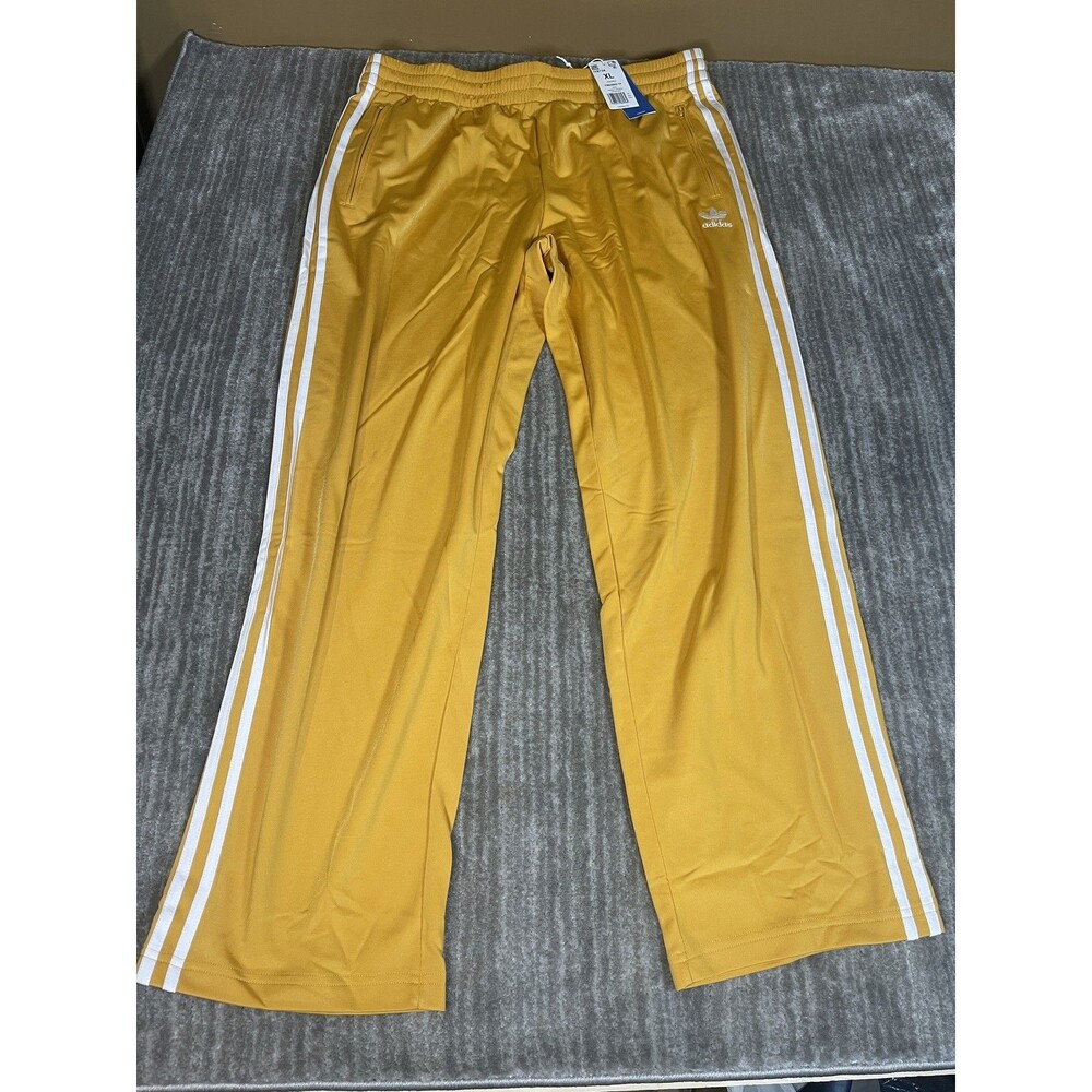 Adidas Firebird TP Track Pants Mens XL Yellow Originals 3 Stripe Zip Hem IY3734